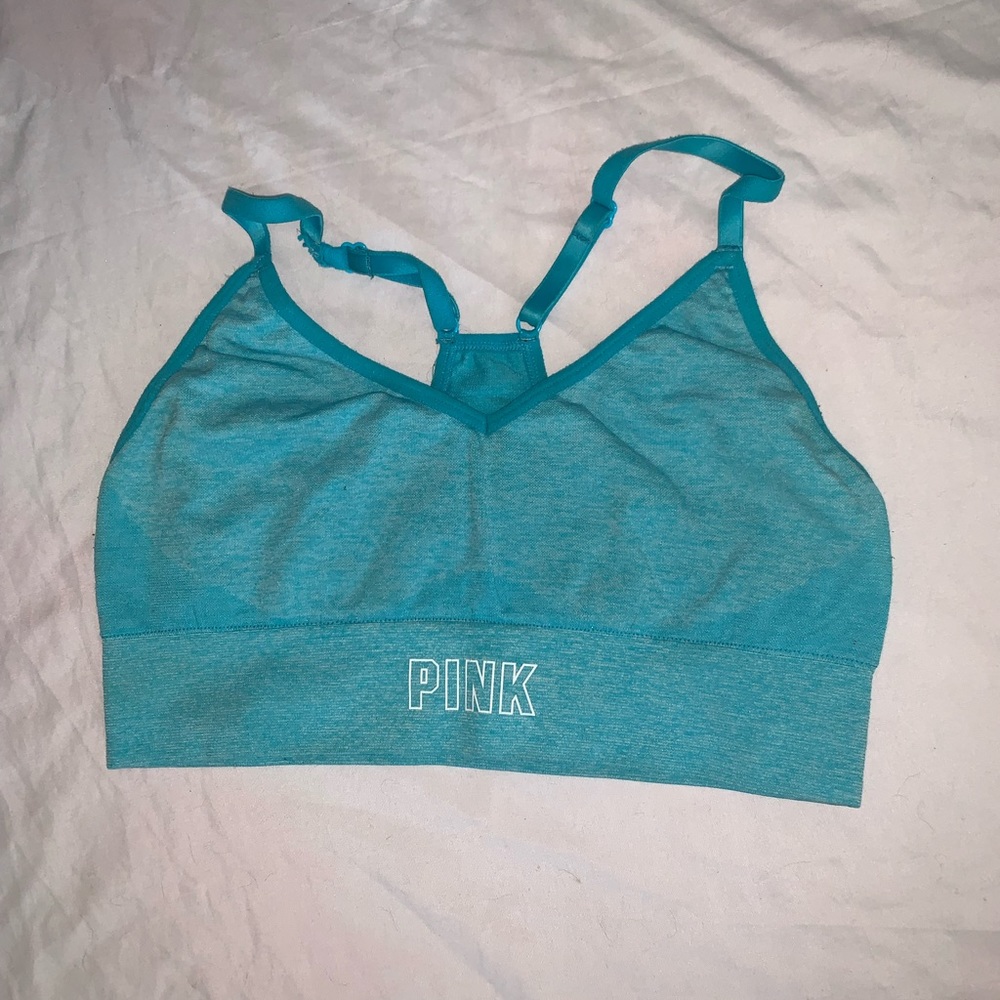 Blue PINK sports bra